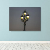 Lamppost at night view canvas print キャンバスプリント (インサイチュ (ウッドフロア))