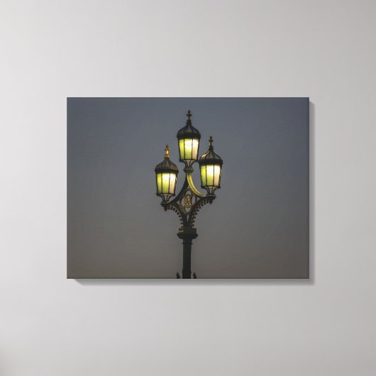 Lamppost at night view canvas print キャンバスプリント (正面)