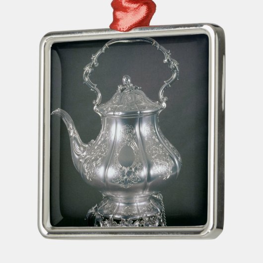 lampstandおよびバーナーが付いているティーポットそしてやかん メタルオーナメント (左)