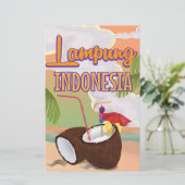 Lampung Indonesiaヴィンテージの休日のポスター。 便箋 (スタンド正面)