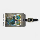 Lampworkのフクロウのビードの荷物のラベル ラゲッジタグ (正面横)