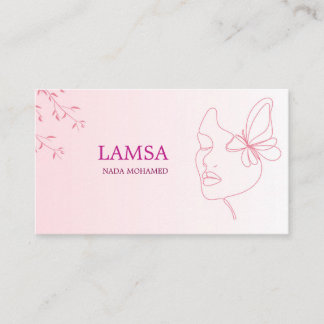LAMSA メイクアップアーティスト名刺|エレガントピンクB 名刺