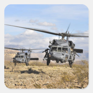 LANに準備する2つのHH-60 Pavehawkのヘリコプター スクエアシール