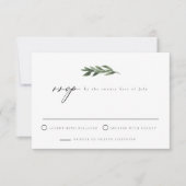 LANAボヘモダンミアンウォーターカラーグリーナリーRSVP 招待状 (正面)