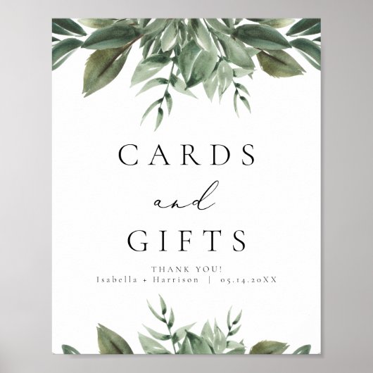 LANAボーモダンホ緑のカードとギフトサイン ポスター (正面)