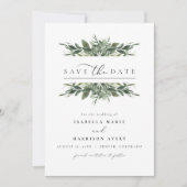 LANA モダン Bohemian Greenery日付を保存 招待状 (正面)