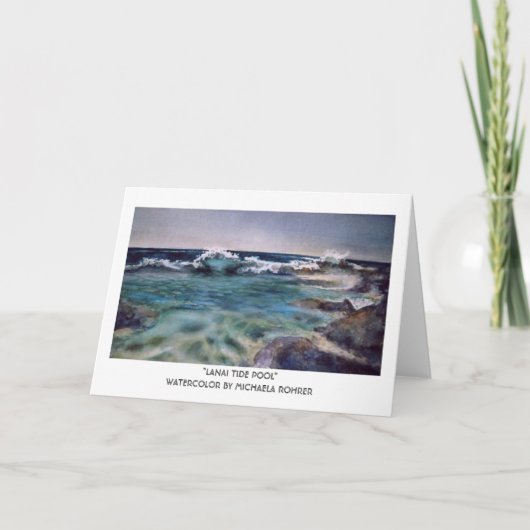 Lanaiの潮プール- Michaela Rohrer著水彩画 カード (正面)
