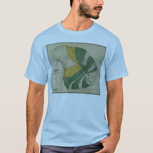 Lanai 1878年のヴィンテージのハワイの地図 tシャツ (正面)