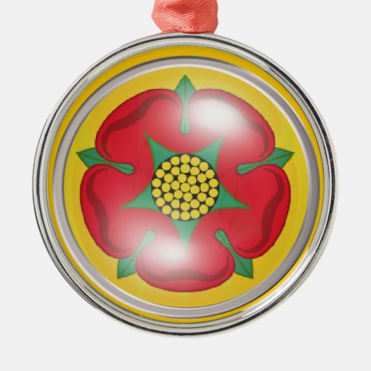 Lancashireの旗(上がりました) メタルオーナメント (正面)