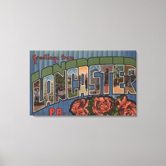 Lancaster, Pennsylvania – ラージレターシーン キャンバスプリント (正面)