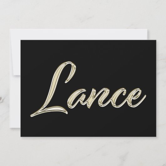 Lance Name white gold Handwriting Karte カード (正面)