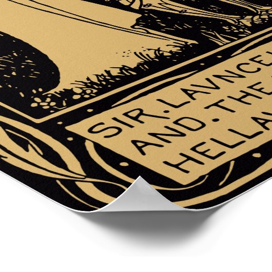 LancelotとHellawes by Aubrey Beardsley ポスター (角)