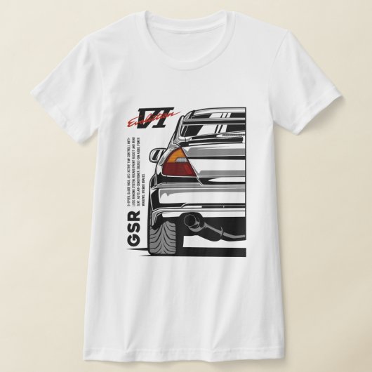 Lancer Evolution VI GSR Tシャツ (レイダウン)