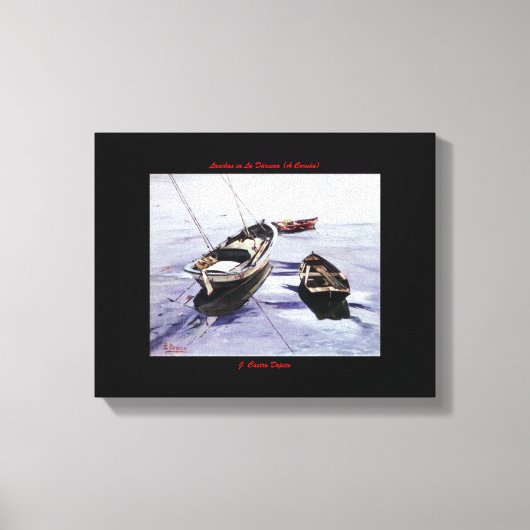 Lanchas en La Dársena (A Coruña) キャンバスプリント (正面)