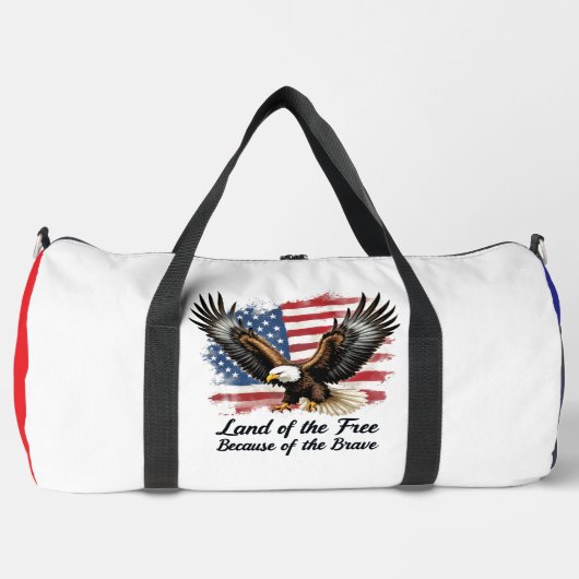 Land Free Because Brave Eagle ダッフルバッグ (正面)