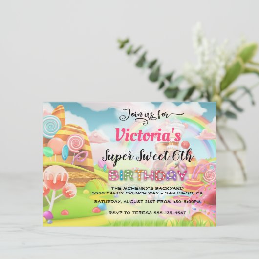 Land of Candy Birthday Party招待 招待状 (スタンド正面)