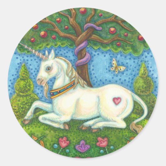 Land Of Eden Unicorn Serpent STICKERSシート ラウンドシール (正面)