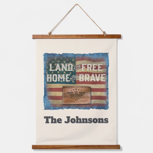 Land of Free - Personalized Hanging Wall Tapestry 吊り下げ型タペストリー (正面)