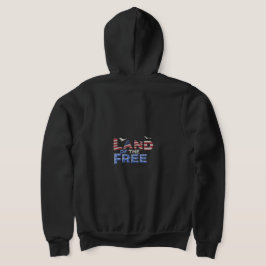 "Land of the Free"フルジップフード付きスウェットシャツ。T-シャツ パーカ