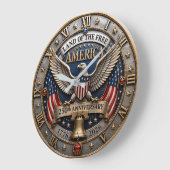 Land of the Free America 250th Anniversary ラージ壁時計 (傾斜)