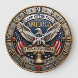 Land of the Free America 250th Anniversary ラージ壁時計