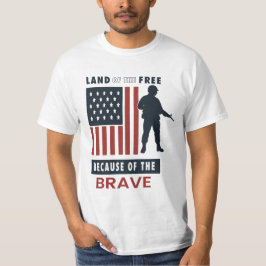 Land of the Free Because of the Brave Patriotic Tシャツ