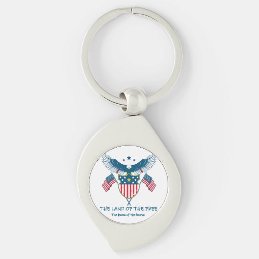 Land of the Free Eagle Metal Keychain キーホルダー (正面)