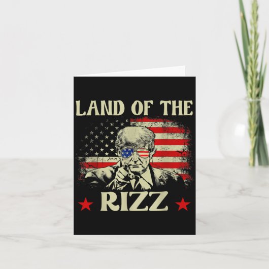 Land Of The Rizz Funny Patriotic Trump 4th Of July カード (正面)
