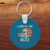 Land Of The Rizz Funny Patriotic Trump 4th Of July キーホルダー (正面)