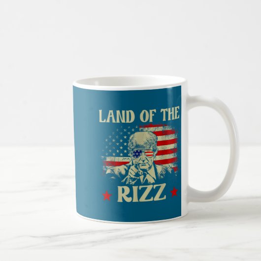 Land Of The Rizz Funny Patriotic Trump 4th Of July コーヒーマグカップ (右)