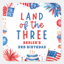 Land Of The Three 4 of 7月3日パーティー スクエアシール