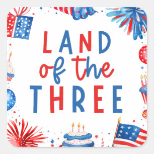 Land Of The Three 4 of 7月3日パーティー スクエアシール