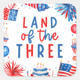 Land Of The Three 4 of 7月3日パーティー スクエアシール