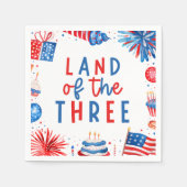 Land Of The Three 4 of 7月3日パーティー スタンダードカクテルナプキン (正面)