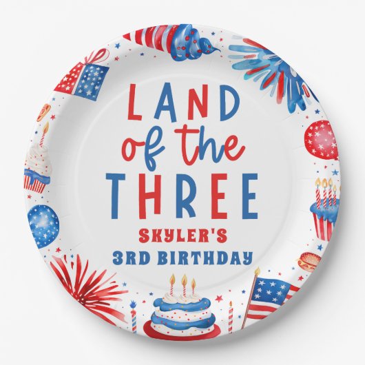Land Of The Three 4 of 7月3日パーティー ペーパープレート (正面)