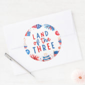 Land Of The Three 4 of 7月3日パーティー ラウンドシール (封筒)