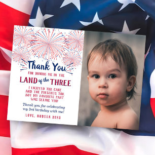 Land Of The Three Of 7月3日の誕生日の写真 サンキューカード