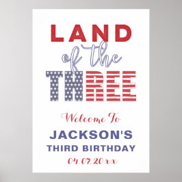 Land Of The Three USA 3rd Birthday Party Welcome ポスター