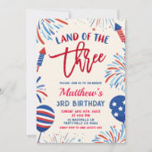 Land of Three Patriotic Birthday Invitation 招待状 (正面)