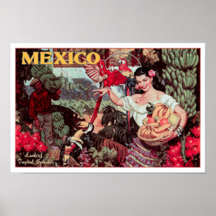 LAND of TROPICAL SPLENDOR MEXICO c. 1950 ポスター