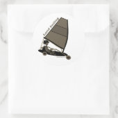 Land Sailing in Blk n Whtラウンドクラシックシール ラウンドシール (バッグ)