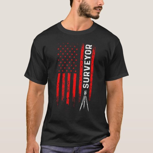Land Surveying USA Flag  Surveyor 1 Tシャツ (正面)