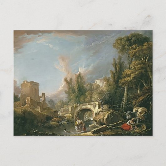 Landes & Bridge by Francois Boucherの風景 ポストカード (正面)