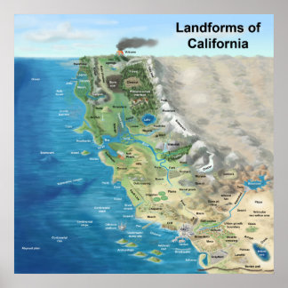 Landforms of California ポスター
