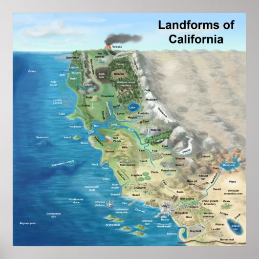 Landforms of California ポスター (正面)