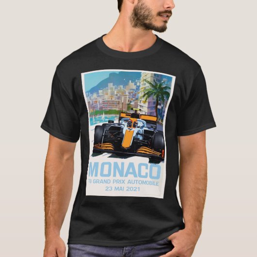 Lando Norris Mclaren Monaco Grand Prix 2021 Poster Tシャツ (正面)