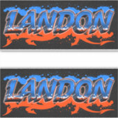 Landon Vorname Name Graffiti Aufkleber Sticker シール (正面)