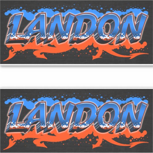 Landon Vorname Name Graffiti Aufkleber Sticker シール (正面)