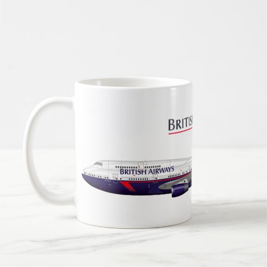 Landor Retro Jumbo Jet Classic British Livery Avia コーヒーマグカップ (左)
