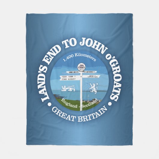 Land's End to John O'Groats (サイクリングc) フリースブランケット (正面)